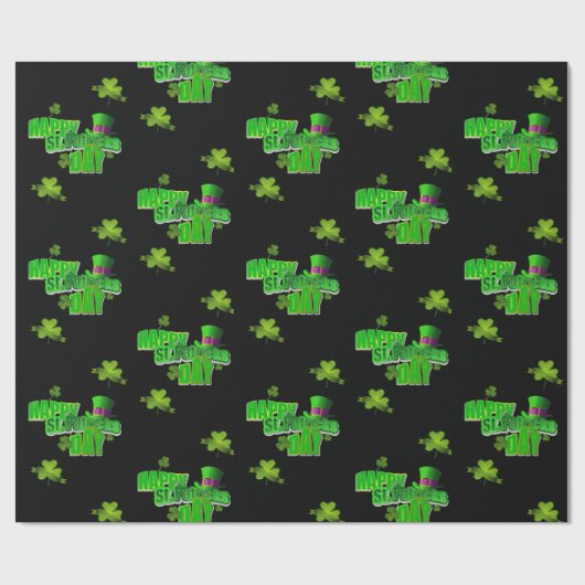 St. Patrick's Day Wrapping Paper Geschenkpapier (Flach)