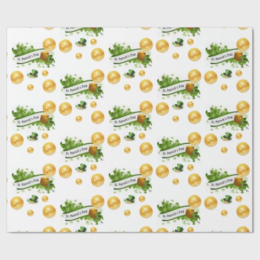 St. Patrick's Day Wrapping Paper Geschenkpapier (Flach)