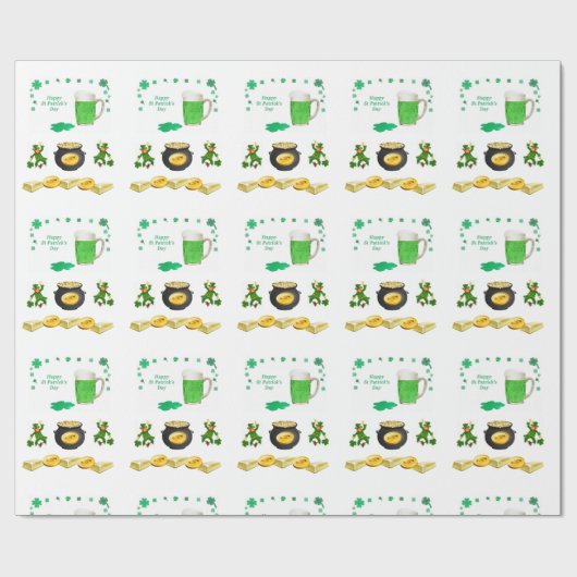 St. Patrick's Day Wrapping Paper Geschenkpapier (Flach)