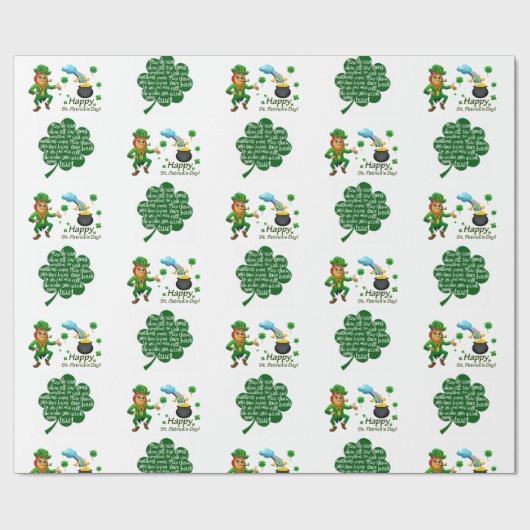 St. Patrick's Day Wrapping Paper Geschenkpapier (Flach)