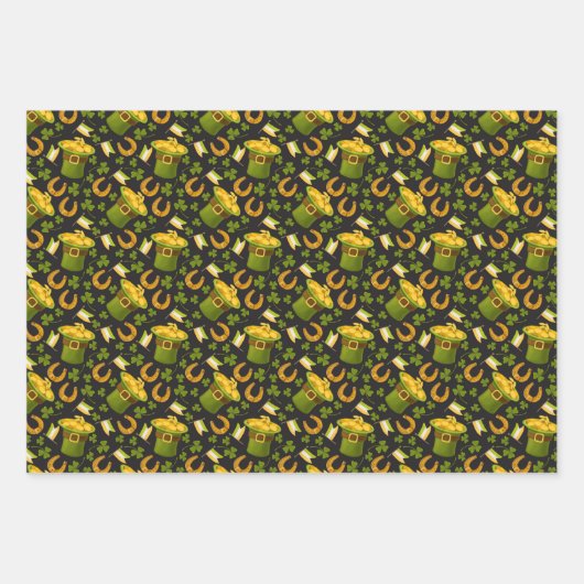 St. Patrick's Day Wrapping Paper Geschenkpapier Set (Vorderseite)