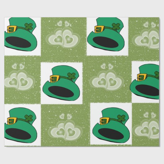 St. Patrick's Day Wrapping Paper hasst Herz Geschenkpapier (Flach)