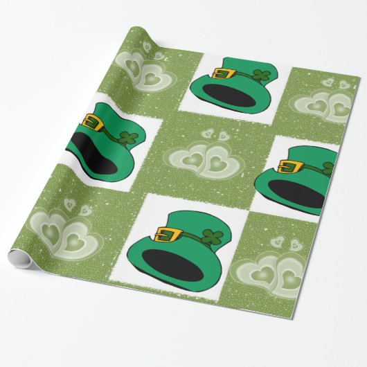 St. Patrick's Day Wrapping Paper hasst Herz Geschenkpapier (Ungerollt)