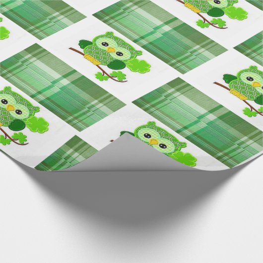 St. Patrick's Day Wrapping Paper Owl Geschenkpapier (Ecke)