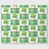 St. Patrick's Day Wrapping Paper Owl Geschenkpapier (Flach)