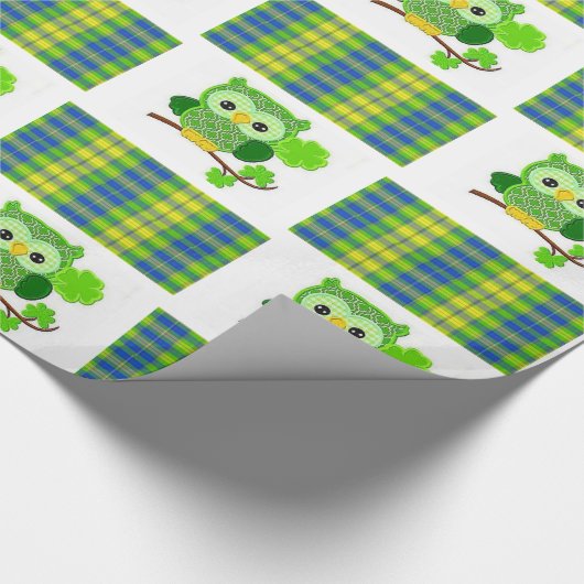 St. Patrick's Day Wrapping Paper Owl Geschenkpapier (Ecke)