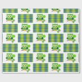 St. Patrick's Day Wrapping Paper Owl Geschenkpapier (Flach)