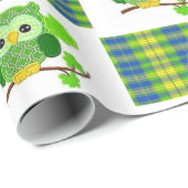 St. Patrick's Day Wrapping Paper Owl Geschenkpapier (Rolleneckpunkt)