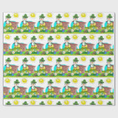 St. Patrick's Day Wrapping Paper Pinguin Geschenkpapier (Flach)