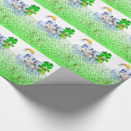 St. Patrick's Day Wrapping Paper Polar Bear Geschenkpapier (Ecke)
