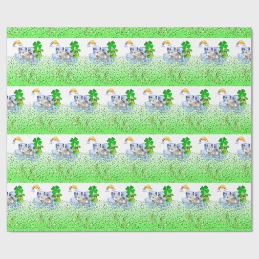 St. Patrick's Day Wrapping Paper Polar Bear Geschenkpapier (Flach)