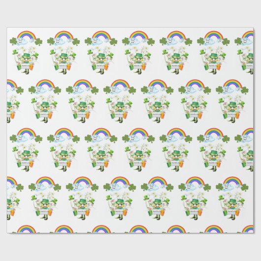 St. Patrick's Day Wrapping Paper Rainbow Geschenkpapier (Flach)