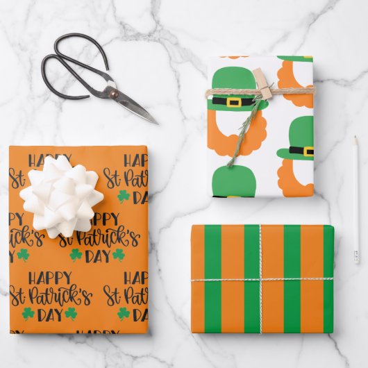 St. Patrick's Day Wrapping Paper Set Geschenkpapier Set (Vorderseite)