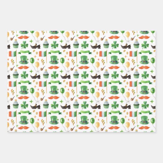 St. Patrick's Day Wrapping Paper Set von 3 Geschenkpapier Set (Vorderseite 3)