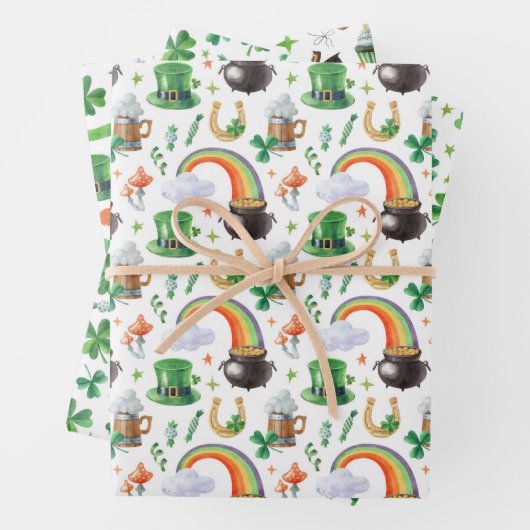 St. Patrick's Day Wrapping Paper Set von 3 Geschenkpapier Set (Beispiel)