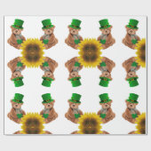 St. Patrick's Day Wrapping Paper Teddy Bear Geschenkpapier (Flach)