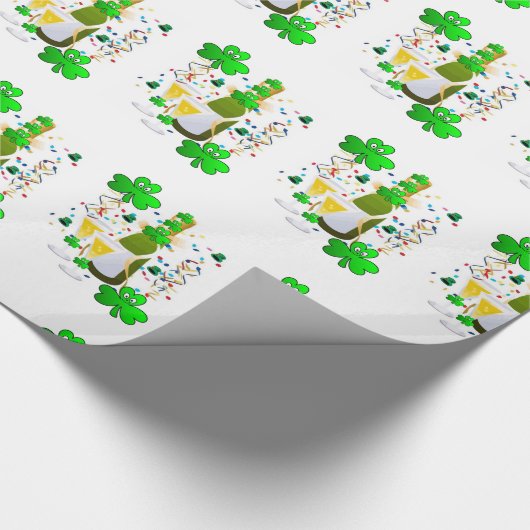 St. Patrick's Day Wrapping Paper Weinfeier Geschenkpapier (Ecke)