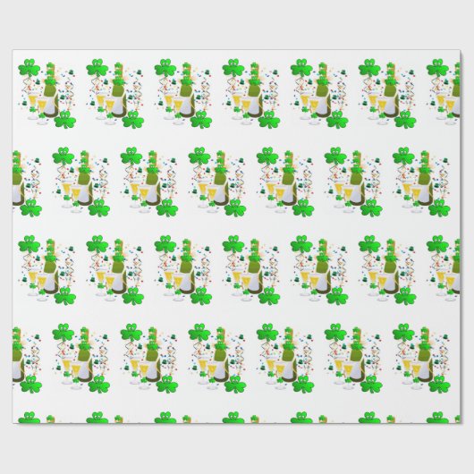 St. Patrick's Day Wrapping Paper Weinfeier Geschenkpapier (Flach)