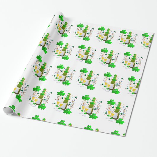 St. Patrick's Day Wrapping Paper Weinfeier Geschenkpapier (Ungerollt)