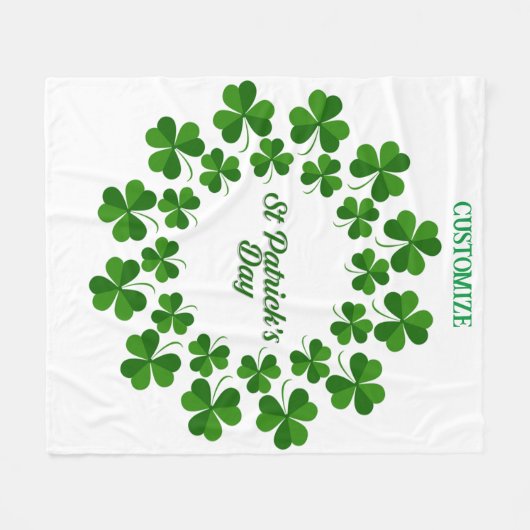 St Patrick's Day Wreath Thunder_Cove Fleecedecke (Vorderseite (Horizontal))