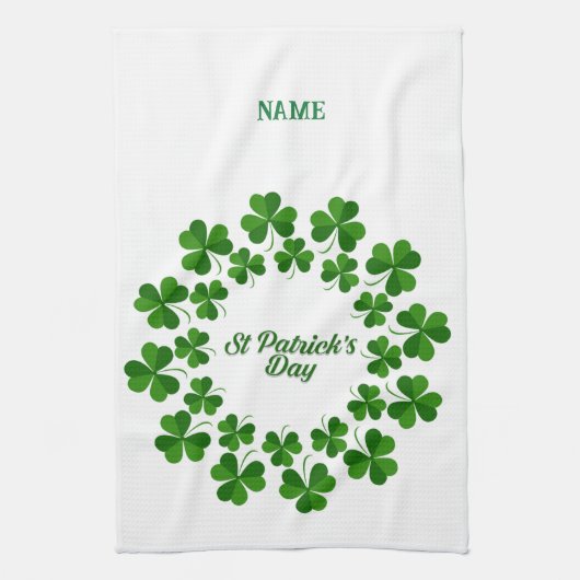St Patrick's Day Wreath Thunder_Cove Geschirrtuch (Vertikal)