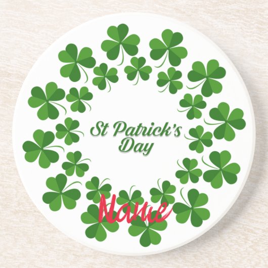 St Patrick's Day Wreath Thunder_Cove Getränkeuntersetzer (Vorne)