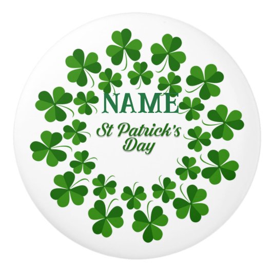 St Patrick's Day Wreath Thunder_Cove Keramikknauf (Vorderseite)