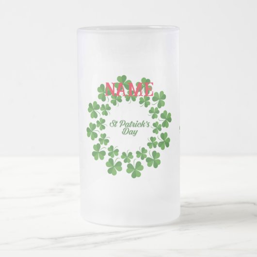 St Patrick's Day Wreath Thunder_Cove Mattglas Bierglas (Mittel)