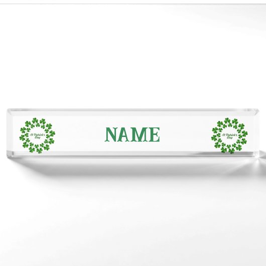 St Patrick's Day Wreath Thunder_Cove Namensplakette (Vorderseite)