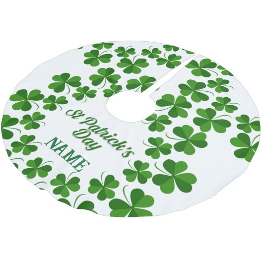 St Patrick's Day Wreath Thunder_Cove Polyester Weihnachtsbaumdecke (Schrägansicht)