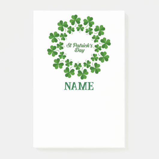 St Patrick's Day Wreath Thunder_Cove Post-it Klebezettel (Vorderseite)