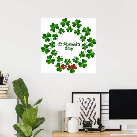 St Patrick's Day Wreath Thunder_Cove Poster (Heimbüro)