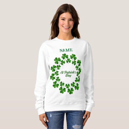 St Patrick's Day Wreath Thunder_Cove Sweatshirt (Vorne ganz)