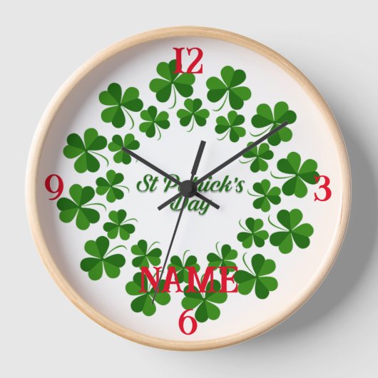 St Patrick's Day Wreath Thunder_Cove Uhr (Vorderseite)