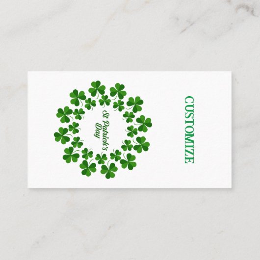 St Patrick's Day Wreath Thunder_Cove Visitenkarte (Rückseite)