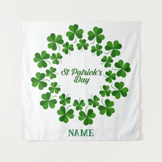 St Patrick's Day Wreath Thunder_Cove Wandteppich (Vorderseite)