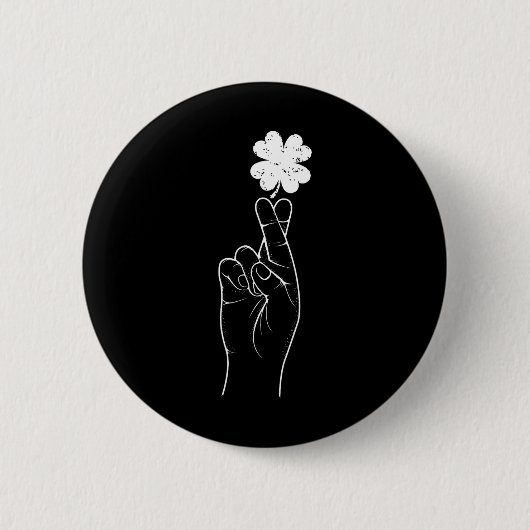 St Patricks Day Wünsche für Glück Handzeichen Asl Button (Vorderseite)