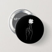 St Patricks Day Wünsche für Glück Handzeichen Asl Button (Vorne & Hinten)
