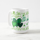 St. Patrick's Day Wünsche Keramikbecher Kaffeetasse (Vorderseite Links)