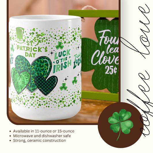 St. Patrick's Day Wünsche Keramikbecher Kaffeetasse