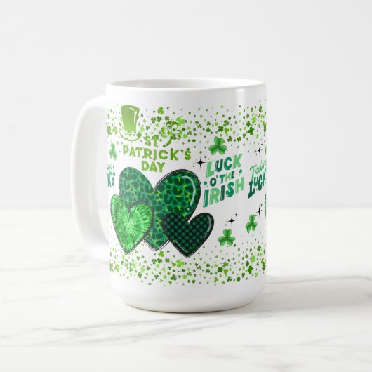 St. Patrick's Day wünscht Keramik Tasse (Vorderseite Links)