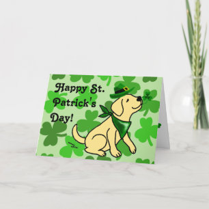 St. Patrick's Day Yellow Labrador Karte