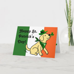 St. Patrick's Day Yellow Labrador Karte
