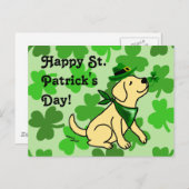 St. Patrick's Day Yellow Labrador Postkarte (Vorne/Hinten)