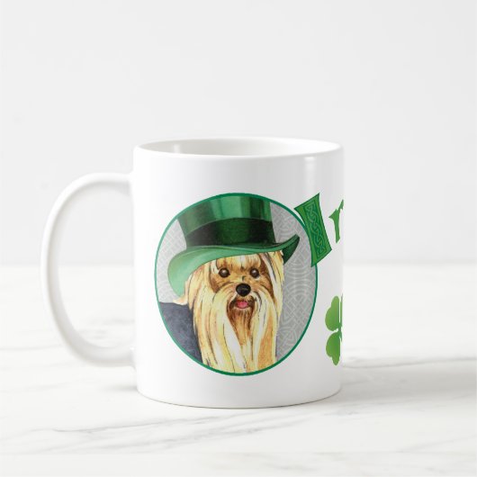 St. Patrick's Day Yorkie Kaffeetasse (Links)