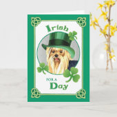 St. Patrick's Day Yorkie Karte (Gelbe Blume)
