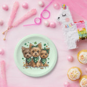 St. Patrick's Day Yorkshire Terrier Dogs Pappteller (Party)