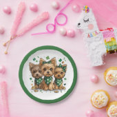 St. Patrick's Day Yorkshire Terrier Dogs Pappteller (Party)
