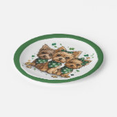 St. Patrick's Day Yorkshire Terrier Dogs Pappteller (Schrägansicht)
