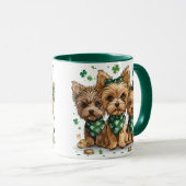 St. Patrick's Day Yorkshire Terrier Dogs Tasse (VorderseiteRechts)